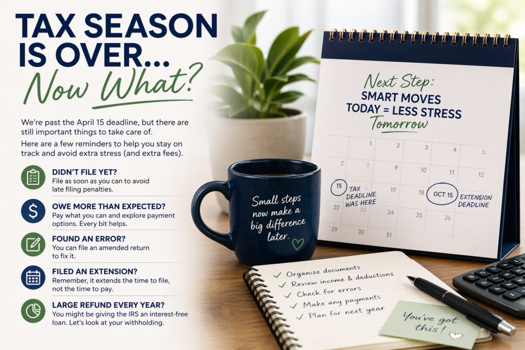 after tax season what to do checklist and tax planning tips
